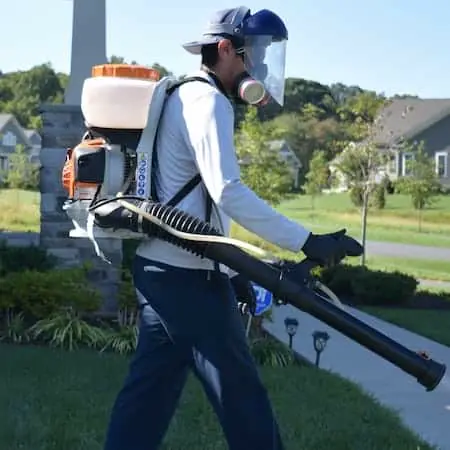 Backpack mosquito treatment application
