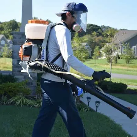 Backpack mosquito treatment application